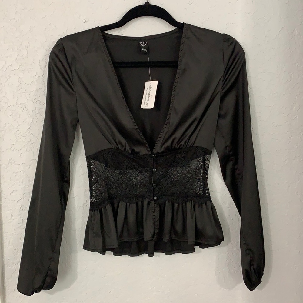 Long sleeve black dress shirt